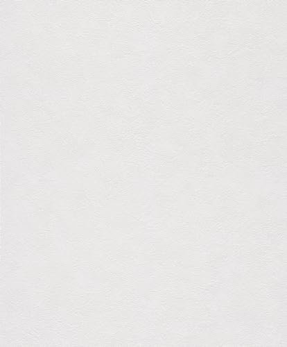 Rasch Tapete 770322 - Weiße Vliestapete mit Putzoptik, Putzstruktur, Putztechnik - 10,05m x 0,53m (LxB)