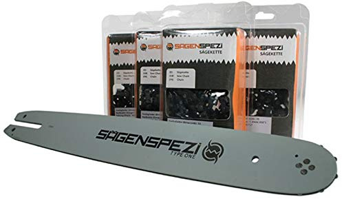 40cm Sägenspezi Schwert-Set Drive mit 4 Vollmeißelketten 3/8P 55TG 1,3mm passend für Stihl MS251 MS 251