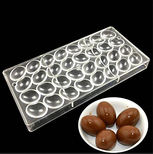 VAK Valentinstag Schokolade Ei geformte Polycarbonat Schokolade Formen Auflaufform Pfanne Bakeware Tablett Gebäck Candy Kuchen Pie Dessert Form Küche Backen Supplies machen – 14,5 x 28 x 2,5 cm