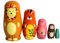 FunnyGoo Puppe aus Holz, handgefertigt, Russische Puppe, bunte Dekoration (Tiere)
