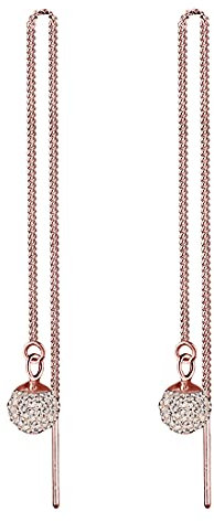 Elli Boucles d'Oreilles Elli - Rond Base Boucles d'oreilles Femme - Plaqué Or Rosé Argent (925/1000) Cristal