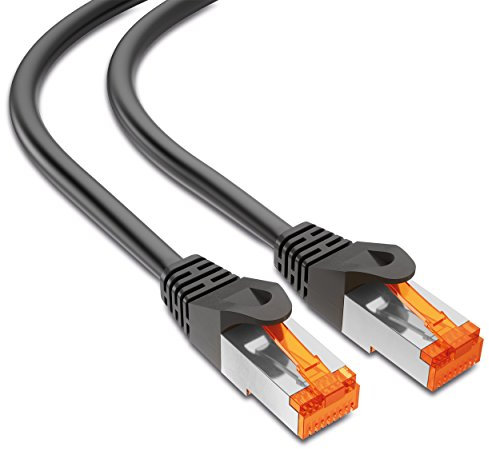 mumbi 26612 Cat.6 FTP Cable de Red Ethernet LAN Patch con conectores RJ-45 50.0m, negro (1x)