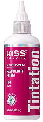 Kiss Tintation Semi Permanent Hair Colour With Argan Oil, Aloe Vera - Raspberry Prism T450