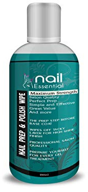 Nailessential Prep and Wipe for Gel Nails Polish Shine Remover Cleaner UV LED Manicure Pre & Post Wipe, Sanitising & Removing Tacky Layer 250ml