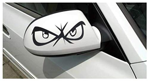 Tecnostore 2X Adesivo Occhi Nero Auto SPECCHIETTI FINESTRINO PORTIERA Sticker Moto Casco