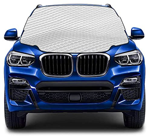 Car Windscreen Cover, SUV Magnetic Snow Cover with 3 Hidden Magnets, Snow UV Ice Protection Car Windshield Cover, Frost Guard Pefect Fit for Cars, SUVs and Truck, 157cm × 126cm