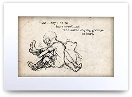 HWC Trading Winnie the Pooh How Lucky A4 - Impresión de cita para habitación de bebé, regalo para dormitorio recién nacido