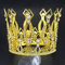Goldfarbene Krone, Vofler Kuchen-Topper Barock Königin Hohe Tiara Kristall für Frauen Damen Mädchen Braut Prinzessin Geburtstag Hochzeit Festzug Abschlussball Homecoming Halloween Hexe Kostüm Party
