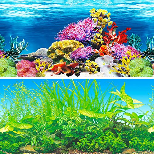 IrisCargo Aquarium-Aufkleber, Aquarium-Hintergrund, PET-Aquarium-Hintergrund, Unterwasser-Poster, Aquarium, Wanddekoration (H-102 x 50 cm)