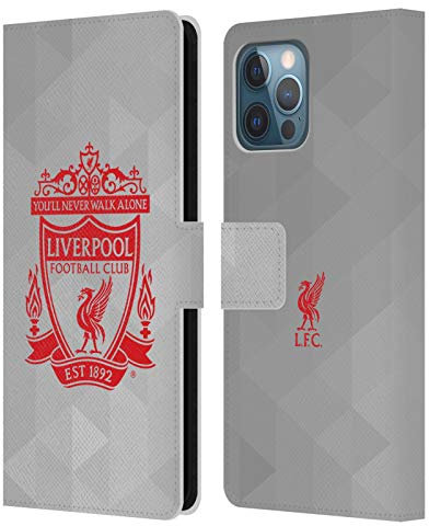 Head Case Designs Officially Licensed Liverpool Football Club White Geometric 2 Crest 1 Leather Wallet Case Compatible With Apple iPhone 12 Pro Max