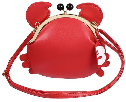 Abaodam Kiss Lock Crossbody Tasche PU Form Handtasche S¨¹?e Satchel Schultertasche Geldb?rse Brieftasche Handytasche f¨¹r Frau ?dchen Valentinstag Geburtstag Rot
