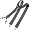 DonDon Hosenträger Herren extra stark dunkelgrau 3,5 cm Hosenträger Herren breit mit brauem Leder in Y-Form lang - Starke Clips passend für Anzug Jeans Chinos Vintage Rockabilly Suspenders