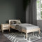 Hansales Holzbett 90x200 cm Külli Scandi Style mit Rollrost aus unbehandeltem hartem FSC® Birken Vollholz - über 700 kg - Einzelbett Bettgestell mit Kopfteil - Kinderbett Jugendbett Gästebett