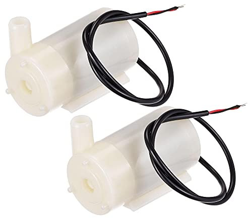 sourcing map 2Stk. Mikro-Tauchbare Mini-Wasserpumpe DC 3V vertikaler Stil für die Pflanzenbewässerung