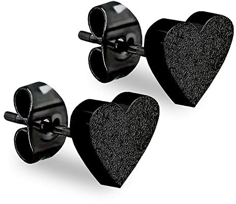 Max Palmer® Ohrstecker mit Herz in Diamant-Optik | 4 Farben [02.] - schwarz