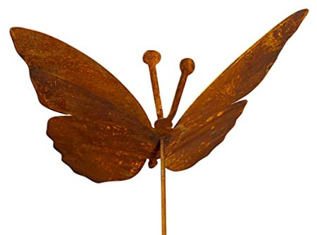 Blümelhuber Deko Schmetterling Metall - Metallfiguren Garten - Garten Deko Vintage - Gartendeko Figuren in Rostoptik
