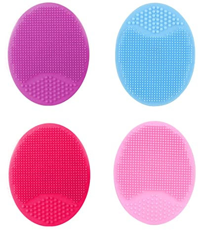MenYiYDS 4 Stück Silikon-Gesichtsreinigungsbürsten, Anti-Aging-Porenreinigungs-Silikon-Gesichtsbürste, Baby-Kopfhaut-Massagebürste Peeling-Bürste für empfindliche/milde/trockene Haut an