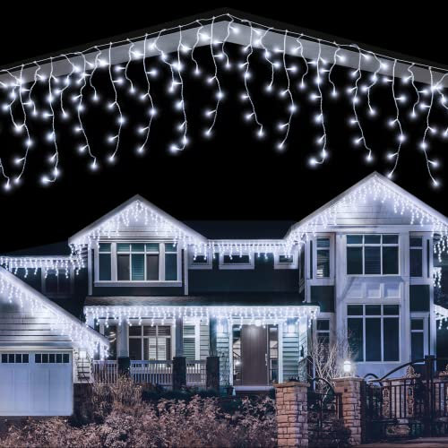LEDYA 7.5m LED Lichterkette Eisregen Weihnachtsbeleuchtung Außen 200LED Eiszapfen Lichterkette mit Stecker,IP44 Wasserdicht,8 Modi &Timer für Weihnachtsbaum, Hochzeit, Balkon, Garten Deko Inner