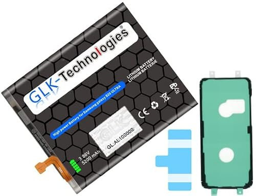 Batteria di ricambio ad alta potenza, compatibile con Samsung Galaxy S20 Ultra SM-G988B, batteria GLK-Technologies | batteria da 5200 mAh | incl. 2 set di nastri adesivi