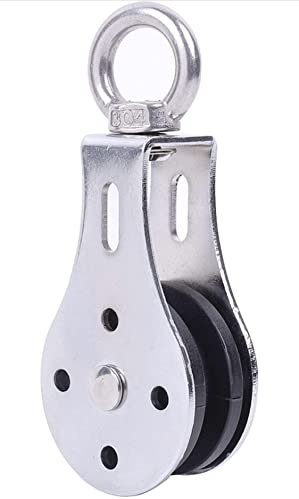 ModularSports drehbare Umlenkrolle aus geschliffenem Stahl/Umlenkrolle Stahlseil bis 10 mm/Fitness Seilrolle mit 330 kg Tragkraft/robuste Flaschenzug Umlenkrolle Indoor geeignet