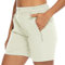 donhobo Women's Outdoor Golf Shorts, Ladies Walking Summer Cargo Shorts Lightweight Quick Dry Waterproof Stretch Shorts Trousers with Zipped Pockets White L