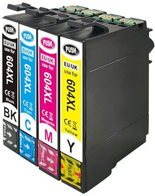 KATRIZ 604XL 604 XL Tintenpatronen Ersatz kompatibel für Epson Expression HomeE XP-2200 XP-2205 XP-3200 XP-3205 XP-4200 XP-4205 Workforce WF-2910D WF-2930DWW F WF-29 35DWF WF-2950DWF (1BK,1C,1M,1Y)