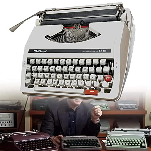 JIADUOFU Retro Schreibmaschinen, Vintage Schreibmaschine Mechanisch,schlanke Und Langlebige Klassische Schreibmaschine Für Schriftsteller, Literarische Retro-Sammlung Geschenk,White