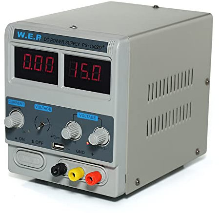 Labor Digital Regelbares Netzgerät, 0-15V 2A Regelbar DC Labornetzgerät Digitalanzeige Labornetzteil Netzteil Trafo Stabilisiert Strommessgeräte