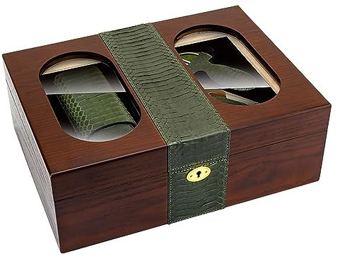 Cxlly Zigarren-Humidor, Zedernholz-Humidor mit Glasplatte, digitalem Hygrometer, Befeuchtungssystem und Zubehörschublade – fasst 35–40 Zigarren, ideales Zigarrenzubehör, Geschenk für Männer