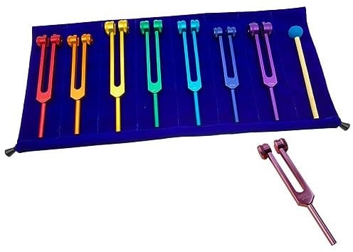 Dropfree Chakra Tuning Fork Set for Healing, Sound Therapy, Maintaining Perfect Harmony of Body, Mind and Spirit
