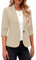 Roskiky Blazer élégant pour femme - Manches 3/4 - Blazer - Tenue décontractée pour le travail, kaki, XL