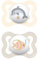 MAM Air Succhietto 2-6 Mesi (Set da 2), Ciuccio MAM 2-6 mesi per pelli sensibili e delicate, Kit da 2 accessori neonato con tettarella in silicone e porta ciuccio sterilizzatore, Neutro/Beige