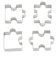 Doetory Steel Fondant Biscuit Cookie Cutter Cake Pastry Cookie Cutter Puzzle 4 pcs
