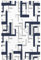 White Navy Blue 3d Lines 1 Gang Light Switch Cover No Decive Blank Wall Plate Decorative for Bathroom Home Living Room Bedroom Art Panel Decorate