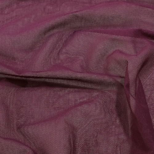 TOLKO preisgünstige leichte Dekostoff Gardinenstoff Meterware 150cm breit weicher Netz Stoff für Party Hochzeit Feier Vorhang Sichtschutz Sonnenschutz Stoffe zum Nähen Meterware (Bordeaux)