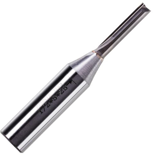 Rennie Tools - 5mm Cutting Diameter x 25mm Flute x 1/2 Shank TCT Tipped 2 Flute Straight Router Cutter Bit. Compatible With Makita Trend Festool Hikoki Dewalt Router Etc. 5mm Router Bit