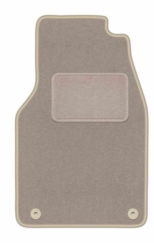 Velours-Fahrermatte passend für Volkswagen Transporter T4 1993-2001, Beige | passend für Kastenwagen; Velours-Teppich (Polypropylen), ca. 6,5 mm; rutschfest, runde Befestigungen (Typ AV)