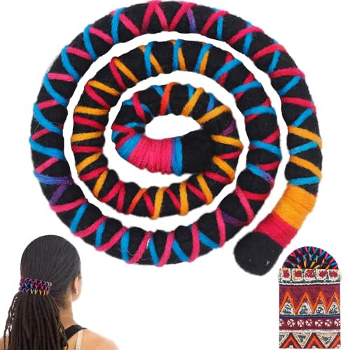 Spiral Lock Haarbinde Dreadlock Zubehör Dreadlock Haargummi für Frauen und Männer Pferdeschwanz Halter Bunte Biegbare Haarbinder Lange Dreads Dicke Lockige Haarhalter (Regenbogen)