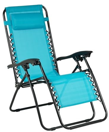 IlGruppone Sedia gravità Zero Reclinabile Pieghevole – Sdraio Relax da Giardino con Poggiatesta Regolabile, Struttura in Acciaio e Tessuto Textilene, per Terrazzo, Piscina e Campeggio - Petrolio