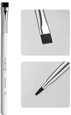 Albeaut Pinceau plat anti-cernes pour sourcils, eyeliner, pinceau de maquillage ailé pour produits en poudre gel (188 définisseurs plats)