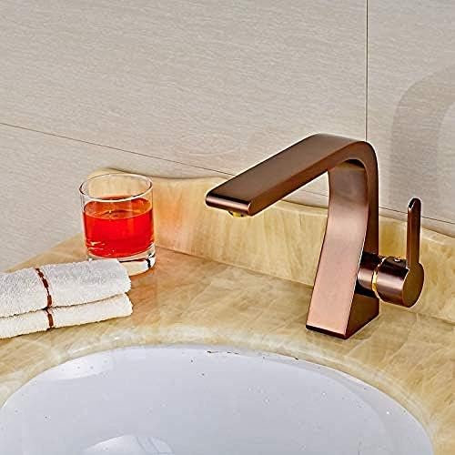 Küchenarmaturen, Badarmatur Aus Roter, Mit Öl Eingeriebener Bronze-Keramik, Warm- Und Kaltwasserhahn, Deckmontage