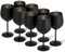 Oak & Steel - 8 Edelstahl Weingläser (540ml) - Schwarz Matte - Robust & Unzerbrechlich - Geschenkset für Geburtstage & Weihnachten, Tischdeko für Halloween