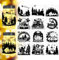 Peacoblue Christmas Scene Decor Silhouette Cutouts for Jars Mason Can Glass Wishing Bottle Decor(No Stickers), 12Pcs Reusable Silhouette for Lantern DIY Craft Kit Jar Decals Art Mural Home Garden