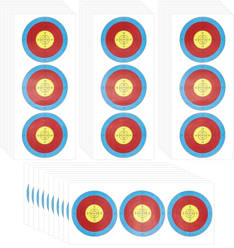 NBEADS 40 STK. Ziele Papier, Bogenschießen Ziel Praxis Zubehör 3 Spot Bogenschießen Vertikale Ziele Bogen Ziele für Jagd Hinterhof Ziel Wettbewerb Schießen Bogenschießen Zubehör, 60×25cm
