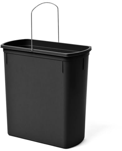 Hailo Inneneimer 1226239 schwarz 18 L | Ersatz-Inneneimer aus Kunststoff | Rechteckig mit Henkel | Mülleimer-Einsatz für Abfallsammler | 343 x 185 x 365 mm | passend für UNO Abfalleimer