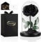 MAMAMIKO Rose Eternelle sous Cloche, Fleur Eternelle Cadeau, Rose Eternel Noire,Idée Boite Rose Cadeau pour Femme,Saint-Valentin,Anniversaire,Fête des Mères,Mères,Amie,Grand Mere