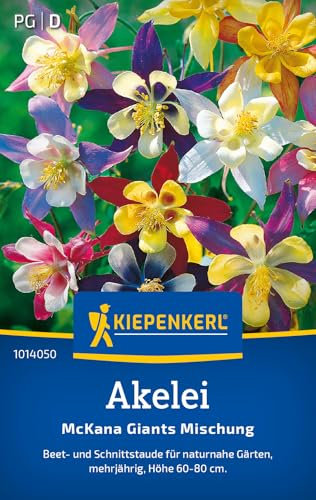 Kiepenkerl Akeleisamen McKana Giants Mischung 1014050 - Mehrjährige Beet- und Schnittstaude mit einer Höhe von 60 bis 80 cm und Inhalt für 50 Pflanzen - Blumensamen