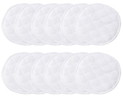 SGERUFZ 12 Pcs Coppette Assorbilatte Lavabili in Cotone e Bambù Organico Riutilizzabili Antiallergici Ideali per l'Allattamento e come Pad Infermieristico