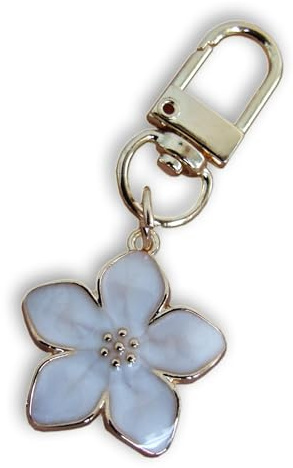 LivelyBuy Sakura Flower Keychain Cherry Blossom Gold & Pearl Pendant Lucky Charm Keyring Luxury Gift