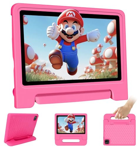 VNEIMQN Kinder Tablets, Android 14 Tablet WiFi Bluetooth Dual-Kamera Kids Space, 10.1 Zoll HD Tablet mit Octa-Core, 8GB RAM 64GB ROM (TF 1TB), Elterliche Kontrolle, 6000mAh, Kleinkind Tablets (Rosa)
